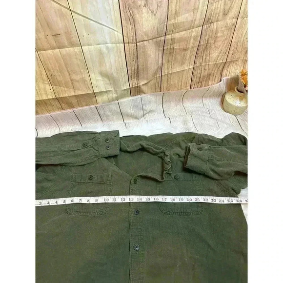 Duluth Trading Co Army Green Flannel Button-Down Shirt Men's Size XL - Picture 5 of 6